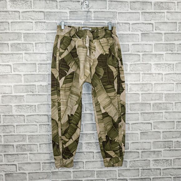 JUNGLE GURL Women's Banana leaf Jogger Pants fits medium - Picture 1 of 9
